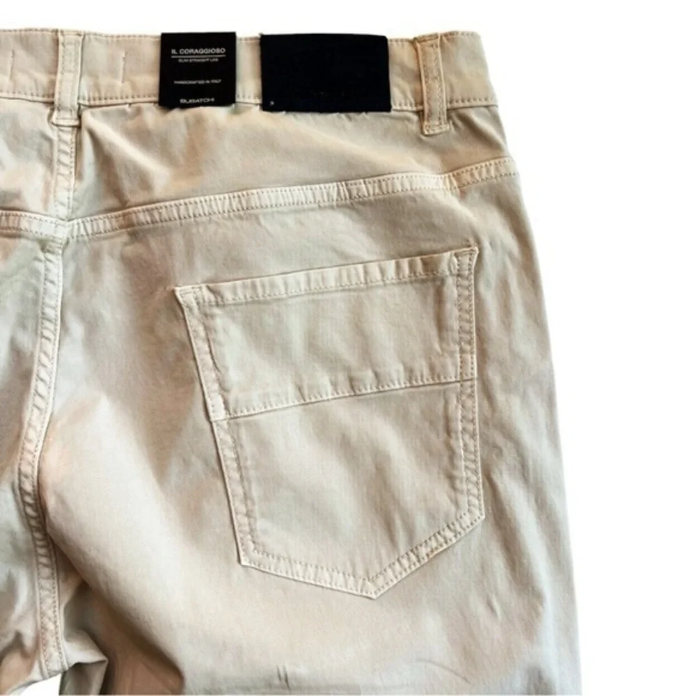 Bugatchi Men's Beige Slim Straight‎ Leg Pant Size 38x32